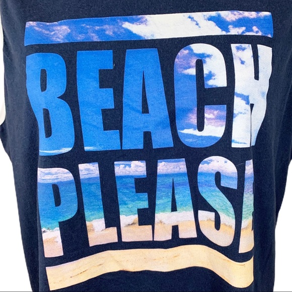 Hybrid Blue "Beach Please" Men's Graphic Tank- XL - Picture 3 of 7